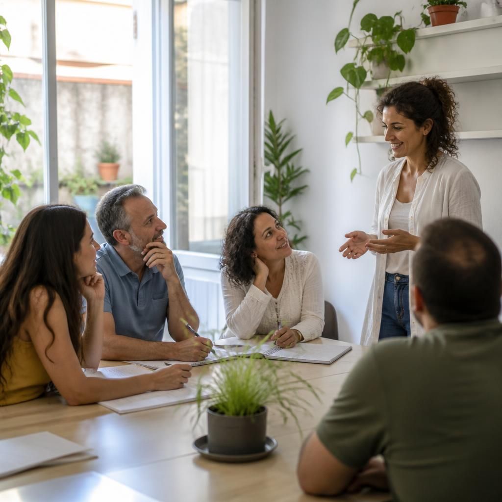 Grupo diverso aprendiendo inversión